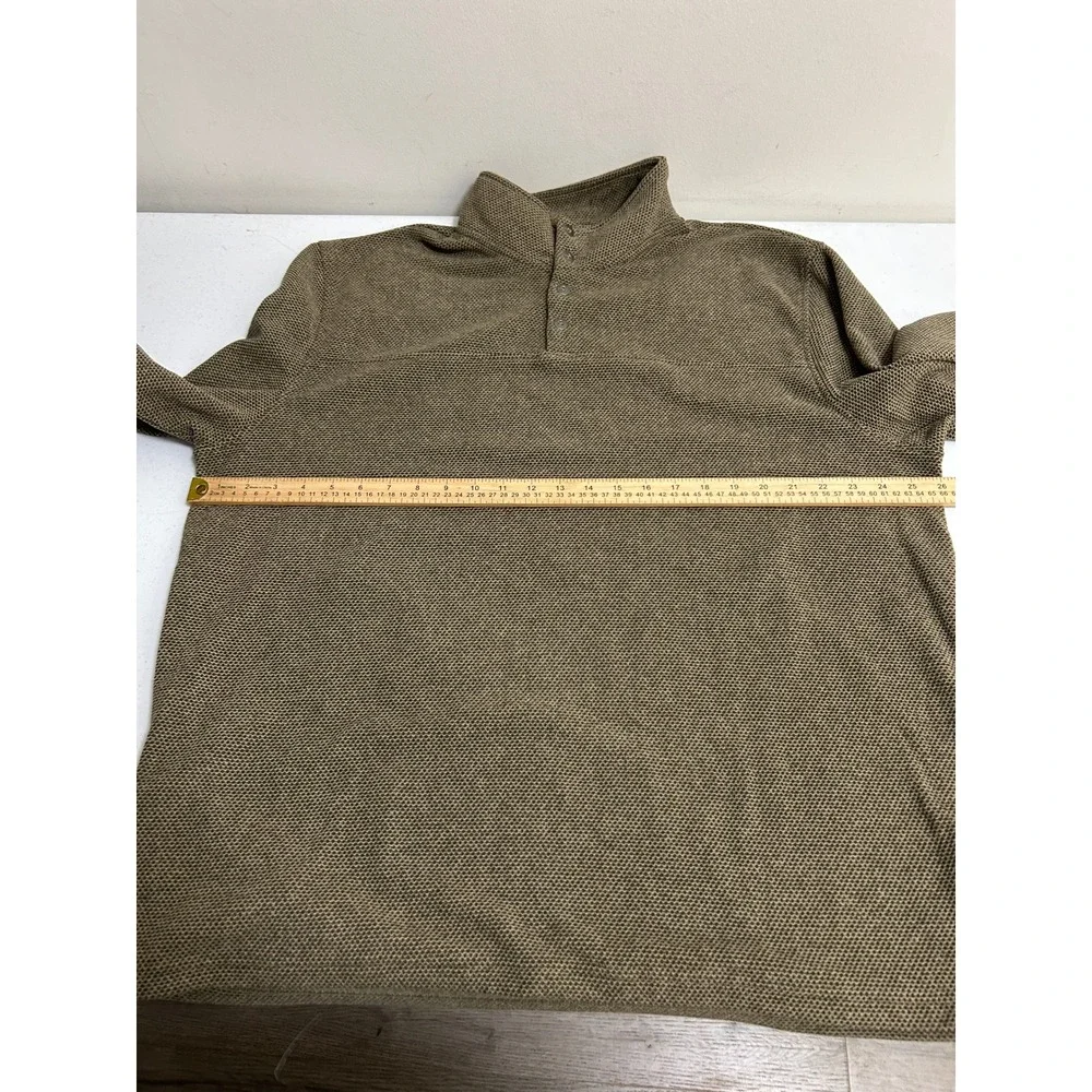 RedHead‎ Mens XL Olive Green Textured Knit Mock Neck 4-Button Pullover Sweater